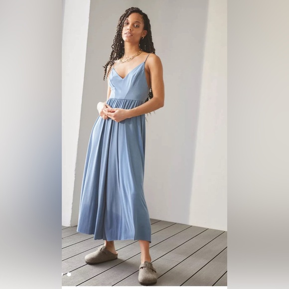 Urban Outfitters Pants - UO Blue Molly Cupro Culotte Jumpsuit